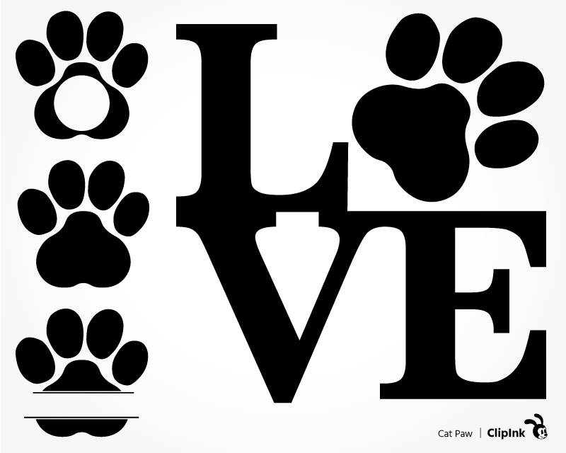 Download Clip Art Art Collectibles Love Paw Svg Clipart Design Cut File Cat Paw Print Png Instant Download For Cutting Machines Like Cricut And Silhouette