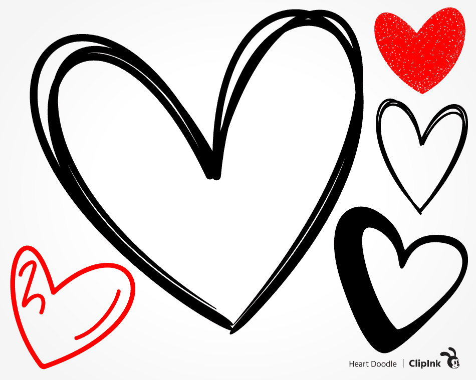 Heart drawing png, Love doodle svg | svg, png, eps, dxf, pdf - ClipInk