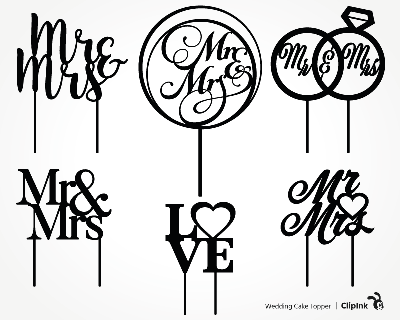 Download Wedding cake topper svg, Mr&Mrs svg | svg, png, eps, dxf, pdf | ClipInk
