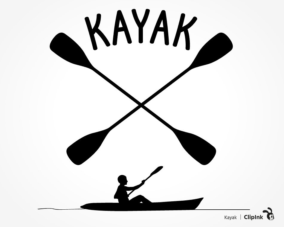 Kayak svg, Kayak word with paddles | svg, png, eps, dxf, pdf - ClipInk