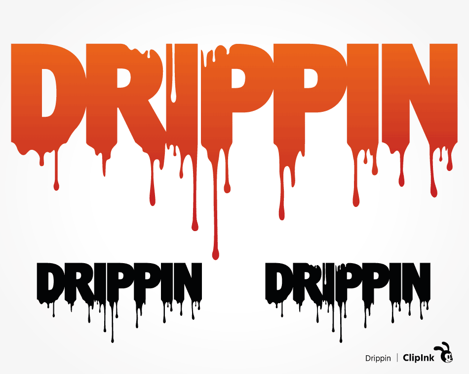 Dripping svg, Drippin word  svg, png, eps, dxf, pdf - ClipInk
