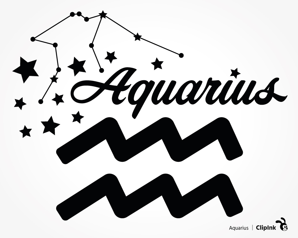 Aquarius svg, Astrology zodiac sign | svg, png, eps, dxf, pdf - ClipInk