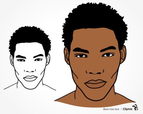 Black man face svg | svg, png, eps, dxf, pdf | ClipInk
