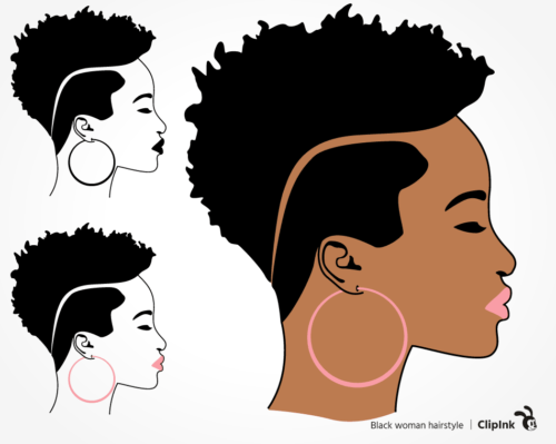 black woman hair svg